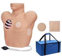 Générique Modèle de thoracentèse et de drainage, avec module cutané, simulateur grandeur nature de pneumothorax et de drainage thoracique fermé avec liquide pour l'entraînement des compétences