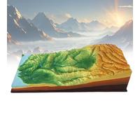 Générique Modèle Topographique et Géomorphologique - Terrain, Plaines, Collines, Bassins, Montagnes, Plateaux pour Géologie Scolaire en Géographie
