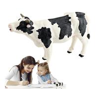 Générique Modèle vache Figurine de bétail miniature de jardin, Jouet animal de ferme - Figurines de jardin Miniatures de vache, Collection de Figurines de bétail, Modèle Animal, Décor Noir et Blanc