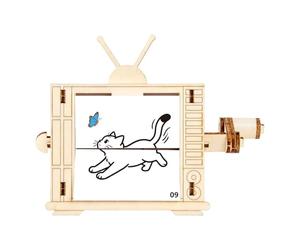 Générique Modellbau Bausatz - STEM Spielzeug Holz Animationsmaschine, Handkurbel Retro-TV-Design | Kinder Geschenk Für Geburtstag, Weihnachten, Neujahr, Homeschooling, Vorschule Und Kindergarten