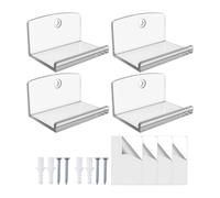 Générique Modern Album Holder - Record Mount for Bedroom | Acrylic Organizer with 4 Piece Set, Transparent Black White Colors, Wall Display for Comic Book, Picture, Collectibles, Kids Bookshelf