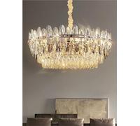 Générique Modern crystal living room chandelier American luxury room decoration LED Shell elements hall lighting(3 Colors,Dia95cm)