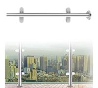 Générique Modern Elegant Glass Railing System with Round Balusters, No-Punch Metal Posts in Gold, Silver, Black - 70cm High for Stylish Decks & Partitions