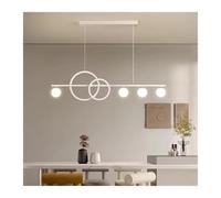 Générique Modern Light Luxury LED Chandelier Glass Lampshade Line Chandelier Living Room Dining Room Home Decoration Lighting Lamps(3 colors no remote,M)