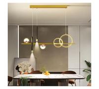 Générique Modern Minimalist Led Pendant Lights with Remote Control Spot Lamp for Kitchen Table Dining Room Office Chandelier Decor Fixture(Gold)
