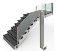Générique Modern Stainless Steel Glass Railing Posts for Stairs - Side Mounted Balustrade System with Complete Installation Kit (Shallow Grey, 95cm) - Durable & Stylish Safety Solution
