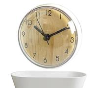 Générique Modern Wall Clock Suction Cup - Non Ticking Small Waterproof Quartz Clock | Cute Round Wall Mounted Clocks for Kitchen Bathroom Living Room Office Desk Shelf