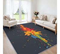 Générique Moderne 140 x 200 cm Doux Tapis de Chambre Moquette, Abstrait Graffiti Art Tache d'encre Lavable Antidérapant Tapis de Salon - Moquette pour Salle de Séjour Chambre d'enfant Salle de Jeu