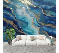 Générique Moderne Art Fresque Papier Peint 250x175cm RéSumé OcéAn Fluide Poster mural intissé Décoration Murale Bleu pour Fresque Murale 3D HD pour Salon Chambre Cuisine