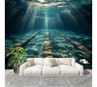 Générique Moderne Art Fresque Papier Peint 250x175cm Tunnel Sous-Marin Fantastique Poster mural intissé Décoration Murale Vert pour Fresque Murale 3D HD pour Salon Chambre Cuisine