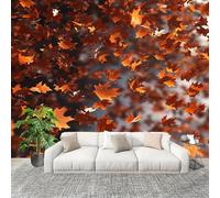 Générique Moderne Art Fresque Papier Peint 300x210cm ThèMe De La Feuille D'éRable D'Automne Poster mural intissé Décoration Murale Couleur Orange pour Fresque Murale 3D HD pour Salon Chambre Cuisine