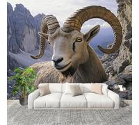 Générique Moderne Art Fresque Papier Peint 350x256cm Animaux De La ValléE ChèVres Poster mural intissé Décoration Murale Brun pour Fresque Murale 3D HD pour Salon Chambre Cuisine