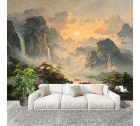 Générique Moderne Art Fresque Papier Peint 350x256cm Paysage Chinois Et Nuages Poster mural intissé Décoration Murale De Couleur Claire pour Fresque Murale 3D HD pour Salon Chambre Cuisine