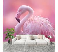 Générique Moderne Art Fresque Papier Peint 400x280cm Flamant Rose Animal Poster mural intissé Décoration Murale Rose pour Fresque Murale 3D HD pour Salon Chambre Cuisine