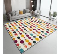 Générique Moderne Beige Tapis Salon 50x80 cm - Rétro Pois Impression Lavable en Machine Tapis Doux Poil Court Dessous antidérapant pour Salon Chambre à Coucher Salle a Manger