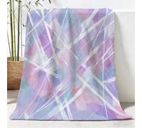 Générique Moderne Couverture Toutes Saisons à Rayures Minimalistes - Plaid Douillet Réversible et Couvre-lit en Peluche Violet, Couverture Moelleuse pour Adultes et Enfants 130 x 150 cm