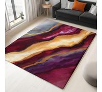 Générique Moderne Élégante Texture Marbre Tapis Salon Lavable, Violet Chambre Tapis Poil Court Super Doux Anti-dérapant pour Bureau Hôtel Chevet Couloir Sol Coureurs 120 x 170 cm