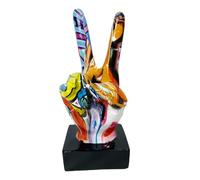 Générique Moderne Hand Statue im 2er-Set - Bunte Pop Art Finger Skulptur (Peace & Victory Geste) aus Harz - Kreative Kunstharz Deko Figur für Wohnzimmer, Büro Schreibtisch & - Einzigartiges Gesch