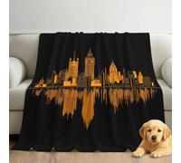 Générique Moderne Minimaliste Couverture en Flanelle Douce Ville Architecture - Couverture Polaire Super Chaude, Haute Qualité, Poils Confortables, pour Canapé, Lit et Salon 150cm x 180cm
