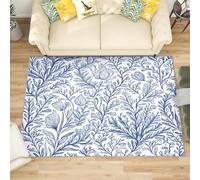 Générique Moderne Poil Court Tapis Exterieur Salon Cuisine 140x200 cm Imprimé D'Algues de Dessin Animé Doux Lavable Antidérapant Tapis Bleu pour Entrée, Chambre, Couloir Décoration