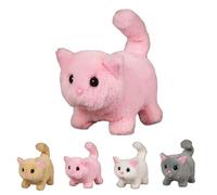 Générique Mon Chat Réaliste,Jouet - Apporte Joie Et Chaleur sans Fin,Nouveau Chaton Robot IA 2025,Chat Jouet Qui Marche,Miaule Et Remue La Queue (Rose Clair)