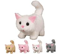 Générique Mon Chat Réaliste,Jouet - Apporte Joie Et Chaleur sans Fin,Nouveau Chaton Robot IA 2025,Chat Jouet Qui Marche,Miaule Et Remue La Queue (Blanc)