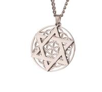 Générique Mon collier de forme fleur de vie étoile de David pour femmes : bijoux juifs en chaîne à six branches en forme d’étoile à six branches