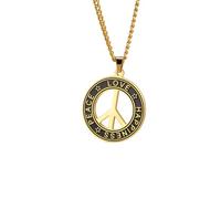 Générique Mon Symbole rond de la paix Symbole de paix Pendentif collier Charme Collier ras-du-cou Cordon, cordon de cire Chaîne de maillons pour femmes Cadeaux bijoux pour hommes