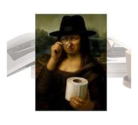 Générique Mona Lisa Bathroom Art - Canvas Funny Wall Artwork, 11.81x15.75 inches Amusing Mona Lisa Toilet Decor Painting, Modern Bathroom Wall Art Picture for Washroom, Apartment and Home Decoration