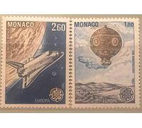 Générique Monaco. 2 Timbres de Collection Neufs** de 1983. Nos 1365 et 1366, Montgolfière et Navette Spatiale par des Livres Express …