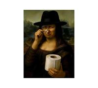 Générique Monalisa Bathroom Art,30X40cm Canvas Artwork Picture | Amusing Mona Lisa Fun Wall Art - Bathroom Washroom Toilet Bath Dorm School Hotel Apartment Washroom