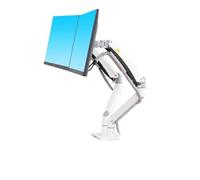 Génerique Monitor Arm, Support de Moniteur LED LCD Double en Aluminium de 22 à 32 Pouces, Bras à Ressort à gaz, Support de Mouvement Complet, Charge de 3 à 12kg(Silver)