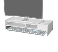 Générique Monitor Riser - 19.29 inch 3 Tier Desktop Shelf | PVC Wood Monitor Riser Computer Accessory, Offices Study College, Dorm Business Working and Classroom School