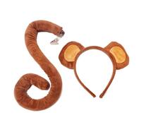 Générique Monkey Ears Headband And Tail - 58cm/22.83 Inches Animal Costume Accessory Kit | Animal Costume Accessories Headband Hair Hoop Cosplay Tail For Performance Carnival