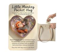 Générique Monkey Hug Card - Acrylic | A From Punch,Little Monkey Pocket Ĥug,Punch Heart-Shaped Pocket H́ug With Gift Card | Keepsake Token For Kids Teens Adults Friends Birthday And Travel