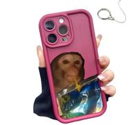 Générique Monkey Phone Case, 2025 New Funny Monkey Drinking Phone Case, All-inclusived Shockproof TPU Protective Cover, Compatible for iPhone 16/15/14/13/12/11 Pro Max (for Apple 12promax,I)