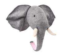 Générique Montaggio A Parete Con Testa Di Elefante Farcito - Testa Decorativa In Peluche Grigio, Design Elegante Con Tessuto Soffice E Costruzione Resistente | Decorazione Da Parete Per Cameretta, N