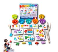 Générique Montessori Arithmetic Math Toy Set - Beads, Chopsticks & Spoons, 2025 New Silicone Digital Learning, Montessori Toys, Learning Activities Toy Educational Early (1 Set,Upgraded Version)