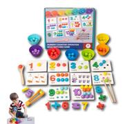 Générique Montessori Arithmetic Math Toy Set - Beads, Chopsticks & Spoons, 2025 New Silicone Digital Learning, Montessori Toys, Learning Activities Toy Educational Early (2 Set,Standard Version)