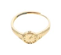 Générique Montre Bague Ajustable Dorée pour Femmes Design Ajouré Simple, Anneau Horloge Confortable pour Usage Quotidien et Événements Décontractés