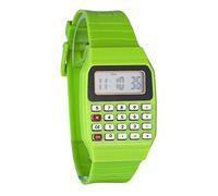 Générique Montre-Bracelet électronique à Calculatrice de Date et d'heure en Silicone à usages Multiples Bracelet De Montre 12mm (Green, One Size)