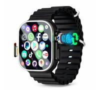 Générique Montre Connectée 5G avec Écran Tactile, Bracelet Noir et Orange, Appels et Messages, Applications Youtube TikTok, Suivi d'Activité et Santé