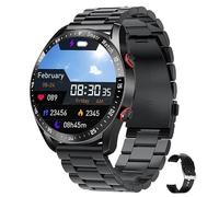 Générique Montre Connectée Homme PPG+ECG Monitoring, Smartwatch Ecran1,28 Haute Definition,240x240px,Sports Modes,Etanches,iOS/Android,Assistant Vocale,Cardiofrequence (Noir)