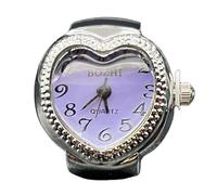 Générique Montre de Doigt Punk | Montres à Anneau élastique à Quartz avec Bande Extensible | Creative Heart Shape Finger Watch Quartz Analog Round Ring Watch pour Femmes Hommes