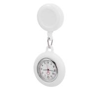 Générique Montre de Poche Cadran Quartz D'infirmière à Clip, Rétractable | Silicone Blanc, Couverture Amovible et Cordon Élastique, pour Badge Lanyard et Tenues de Service