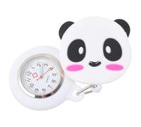 Générique Montre de Poche Panda à Clip, Cordon Rétractable, Grand Cadran | Noir ou Blanc, Alliage de Zinc, pour Poche de Tenue, Verre et Silicone, Stages Infirmiers