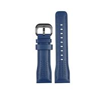 Générique Montre en cuir véritable souple for hommes, étanche, Compatible avec Seven On Friday T1/01 T3/01 T2/01, bracelet de vache, 26mm(Blue black)