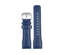 Générique Montre en cuir véritable souple for hommes, étanche, Compatible avec Seven On Friday T1/01 T3/01 T2/01, bracelet de vache, 26mm(Blue silver)