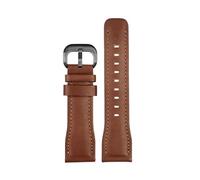 Générique Montre en cuir véritable souple for hommes, étanche, Compatible avec Seven On Friday T1/01 T3/01 T2/01, bracelet de vache, 26mm(Brown black)