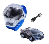 Générique Montre Jouet de Voiture télécommandé, véhicule RC au Poignet 2,4 GHz, Jeu de Tracteur Lumineux Rechargeable par USB, Petit Accessoire de Voiture de Course pour Jouer en Plein air, Voyage
